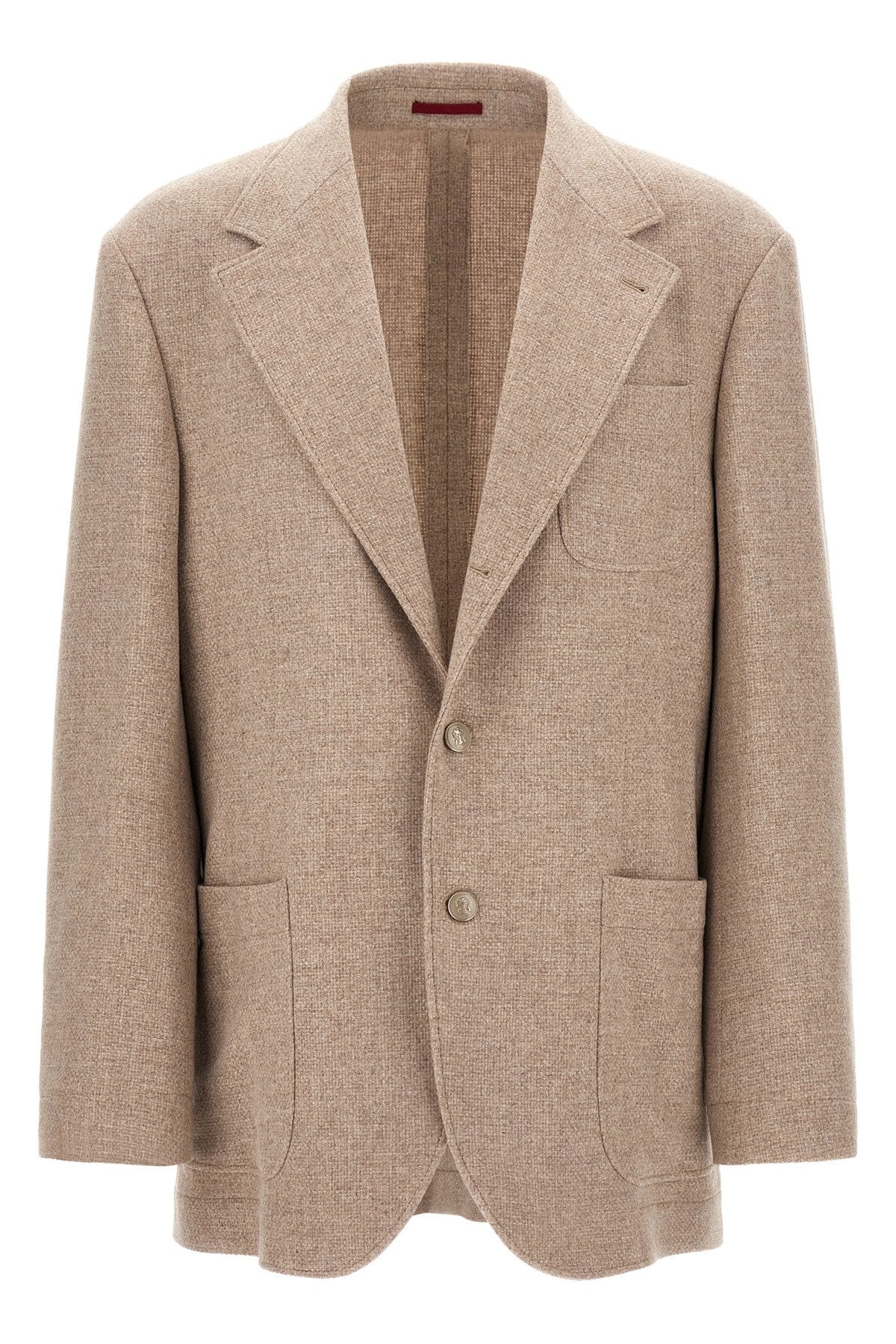 Brunello Cucinelli Men's Cashmere Panama Blazer in Beige - view 1