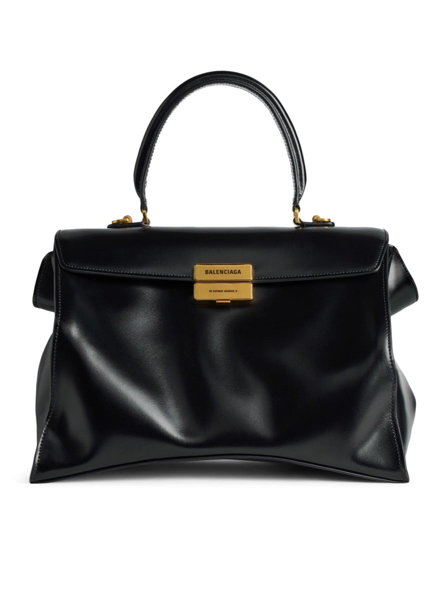 Balenciaga Women's Lambskin Hourglass Bag in Black