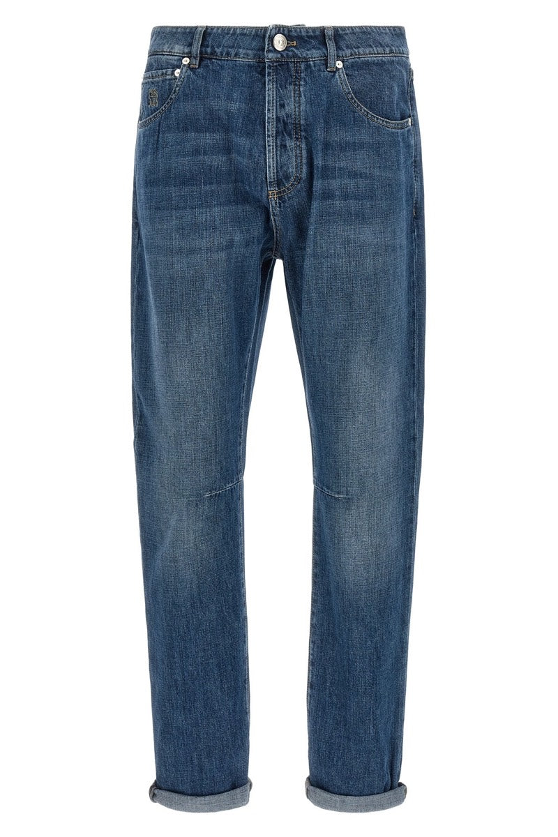Brunello Cucinelli Women's Denim Trousers in Blue