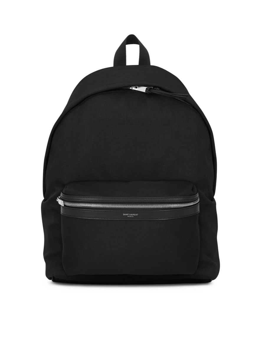 Saint Laurent Men's Canvas City Backpack in Black