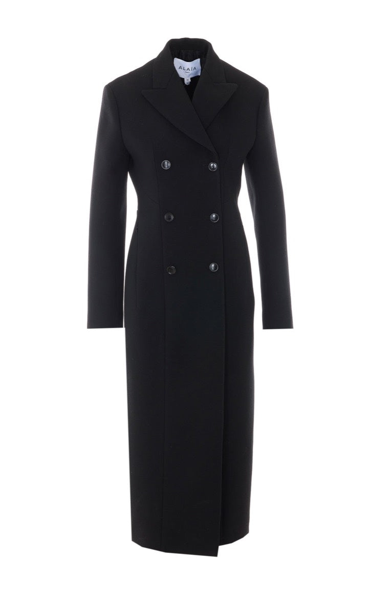Alaia Women's Virgin Wool Tailored Coat in Black