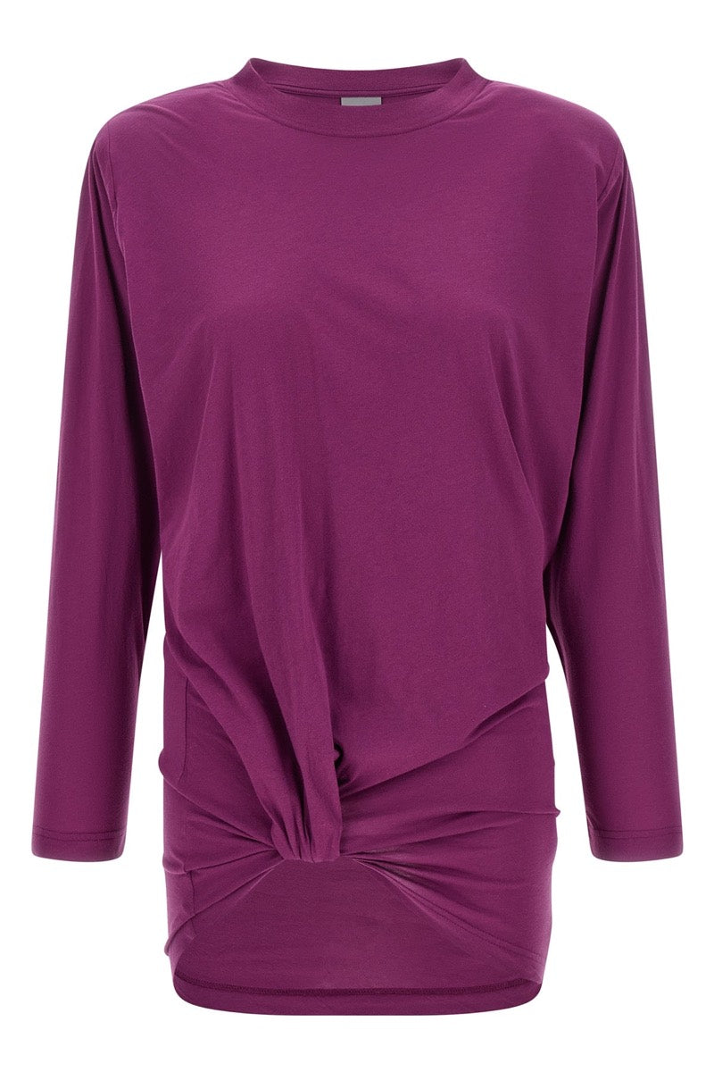 Balenciaga Women's Cotton Jersey T-Shirt in Purple