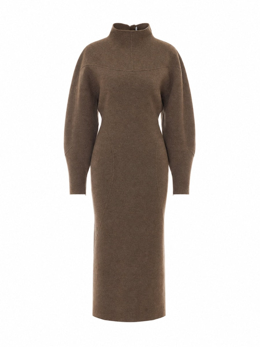 Max Mara Women's Wool Cashmere Dress in Brown
