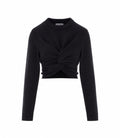 Balenciaga Women's Wool Cropped Sweater in Black