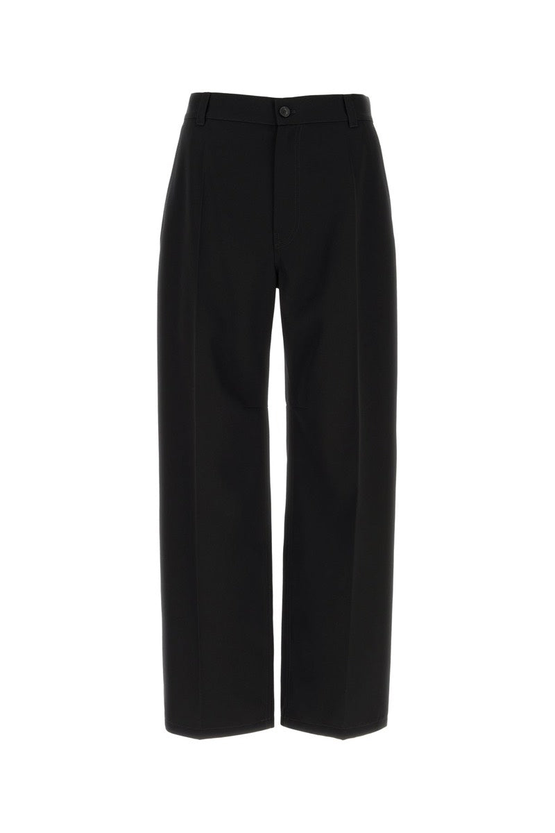 Loewe Men's Wool Wide-Leg Pants in Black