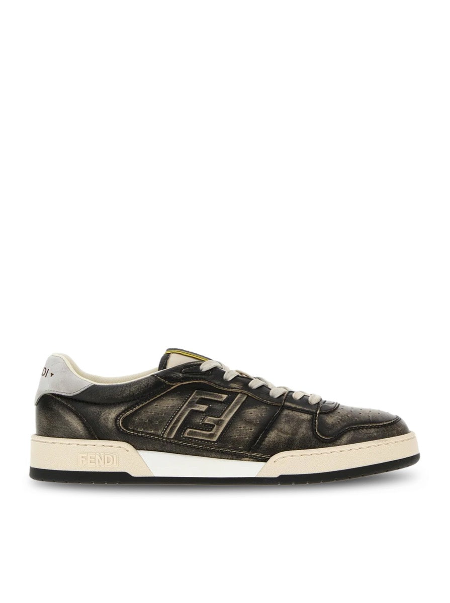 Fendi Men's Black Leather Match Sneakers
