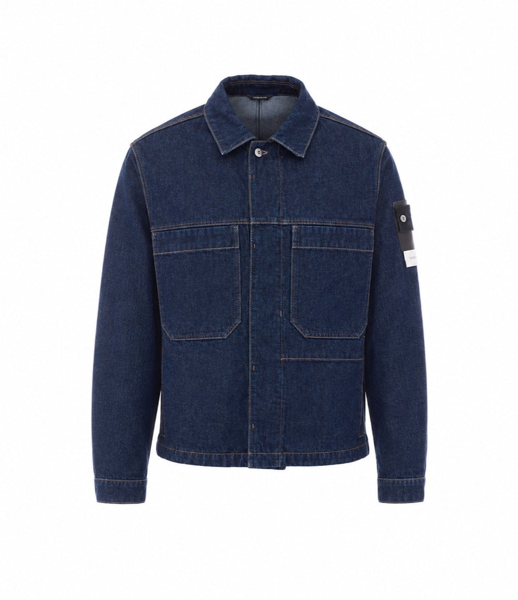 Stone Island Men's Cotton Denim Jacket in Blue