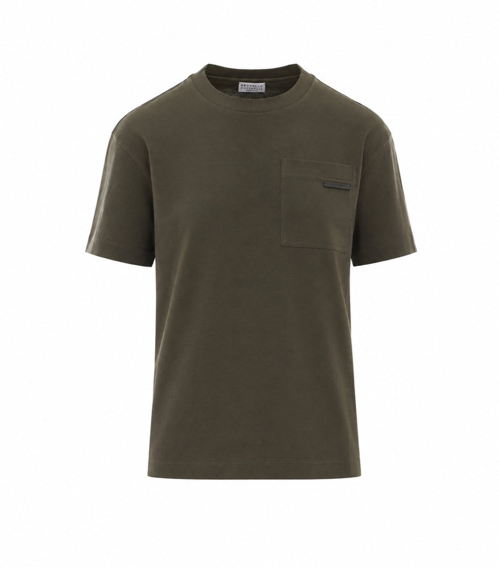 Brunello Cucinelli Women's Cotton T-Shirt in Green