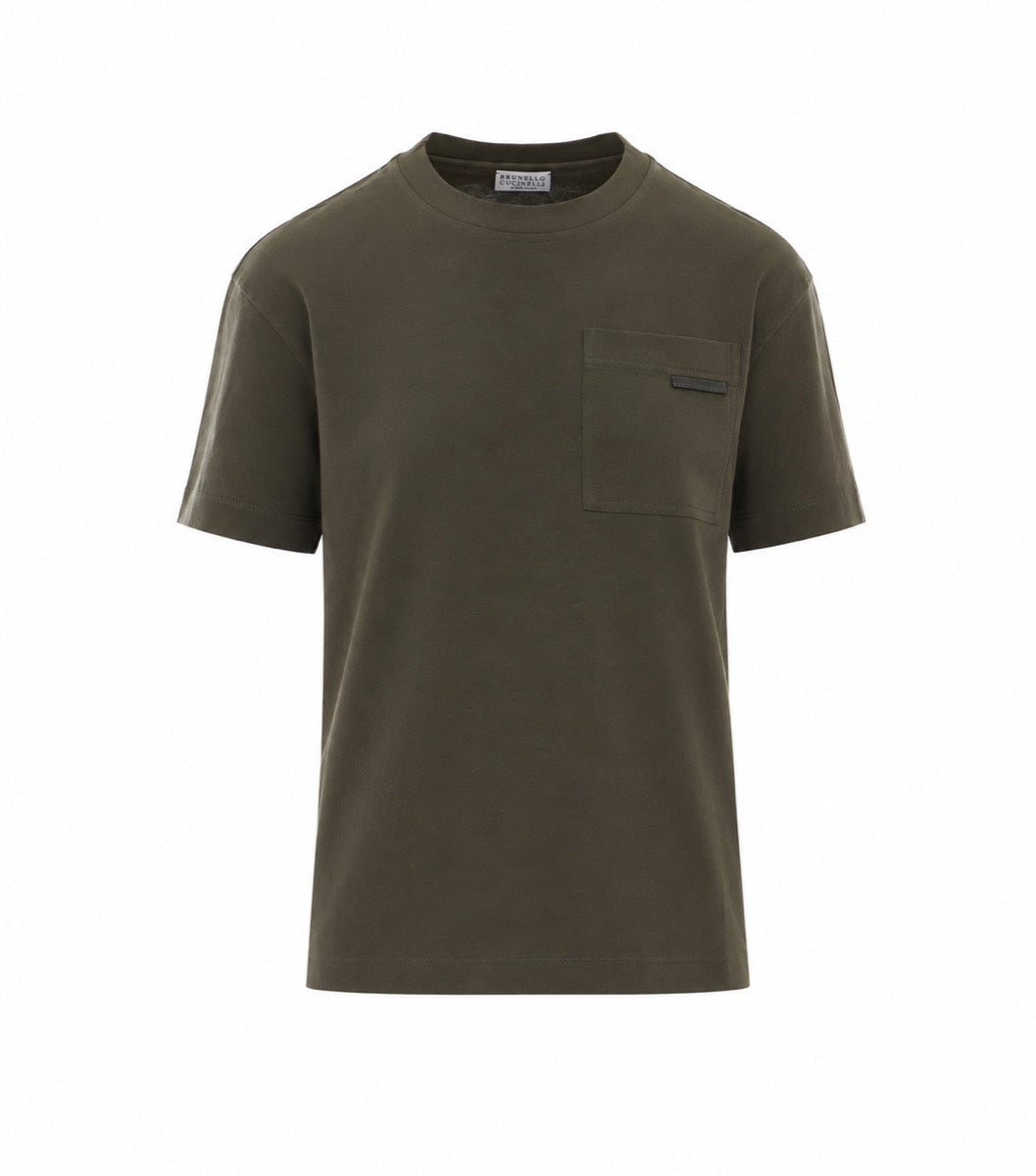 Brunello Cucinelli Women's Cotton T-Shirt in Green