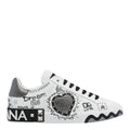 Dolce & Gabbana Men's Leather Portofino Sneakers in White