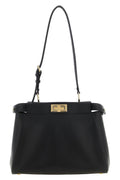 Fendi Women's Leather Peekaboo Shoulder Bag in Black