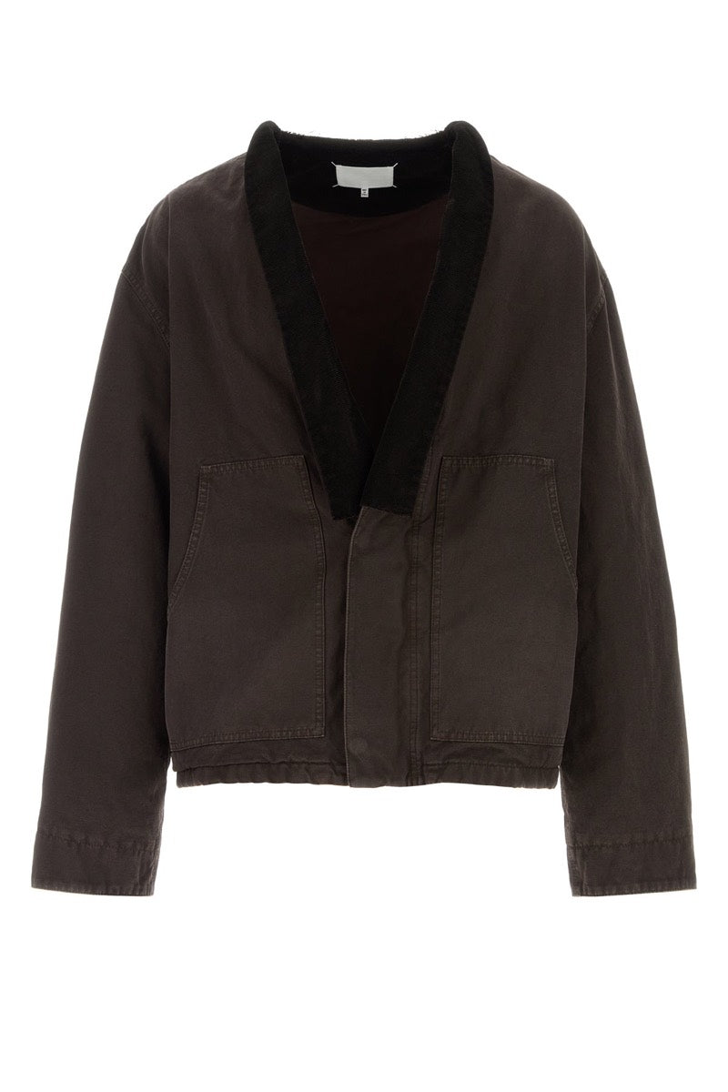 Maison Margiela Men's Canvas Jacket in Dark Brown
