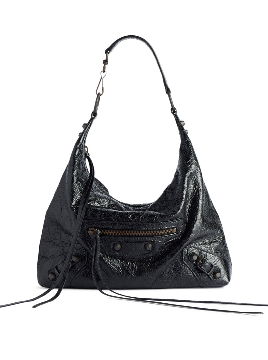 Balenciaga Women's Lambskin Le City Hobo Bag in Black