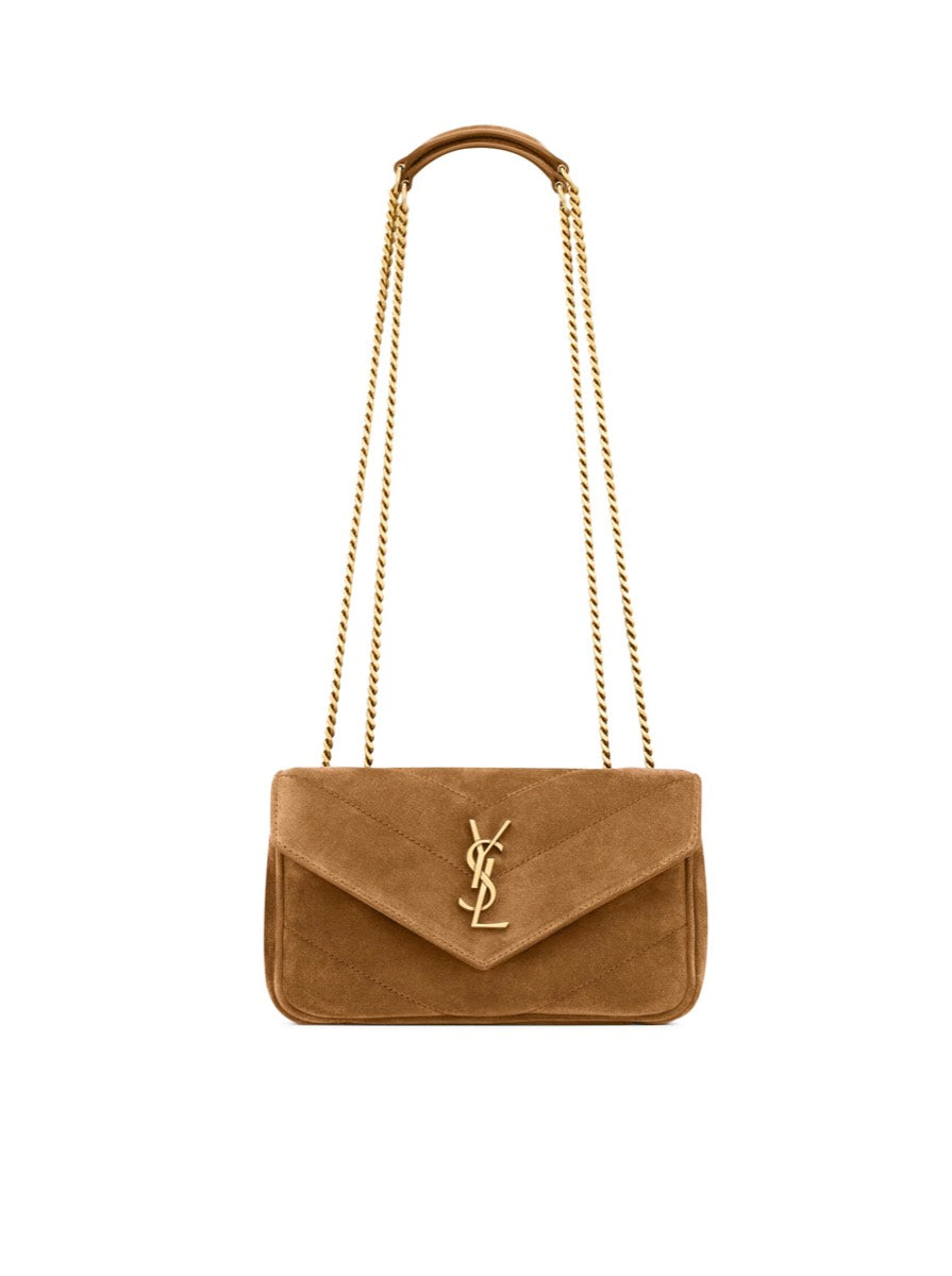 Saint Laurent Women's Suede Loulou Mini Bag in Caramel