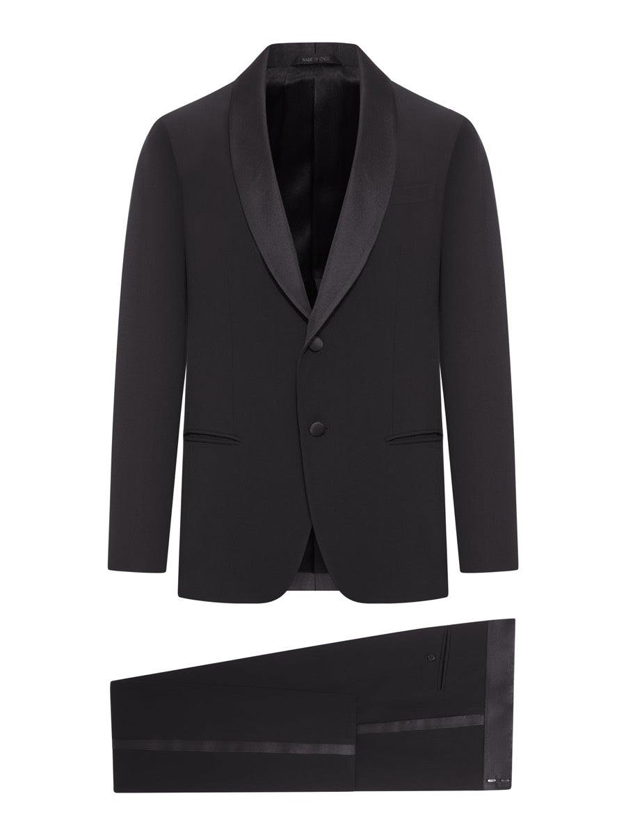 Giorgio Armani Men's Satin Suit in Black