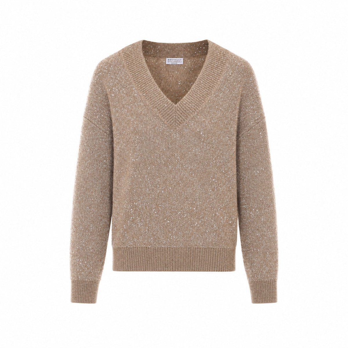 Brunello Cucinelli Women's Mohair Sequin Sweater in Beige