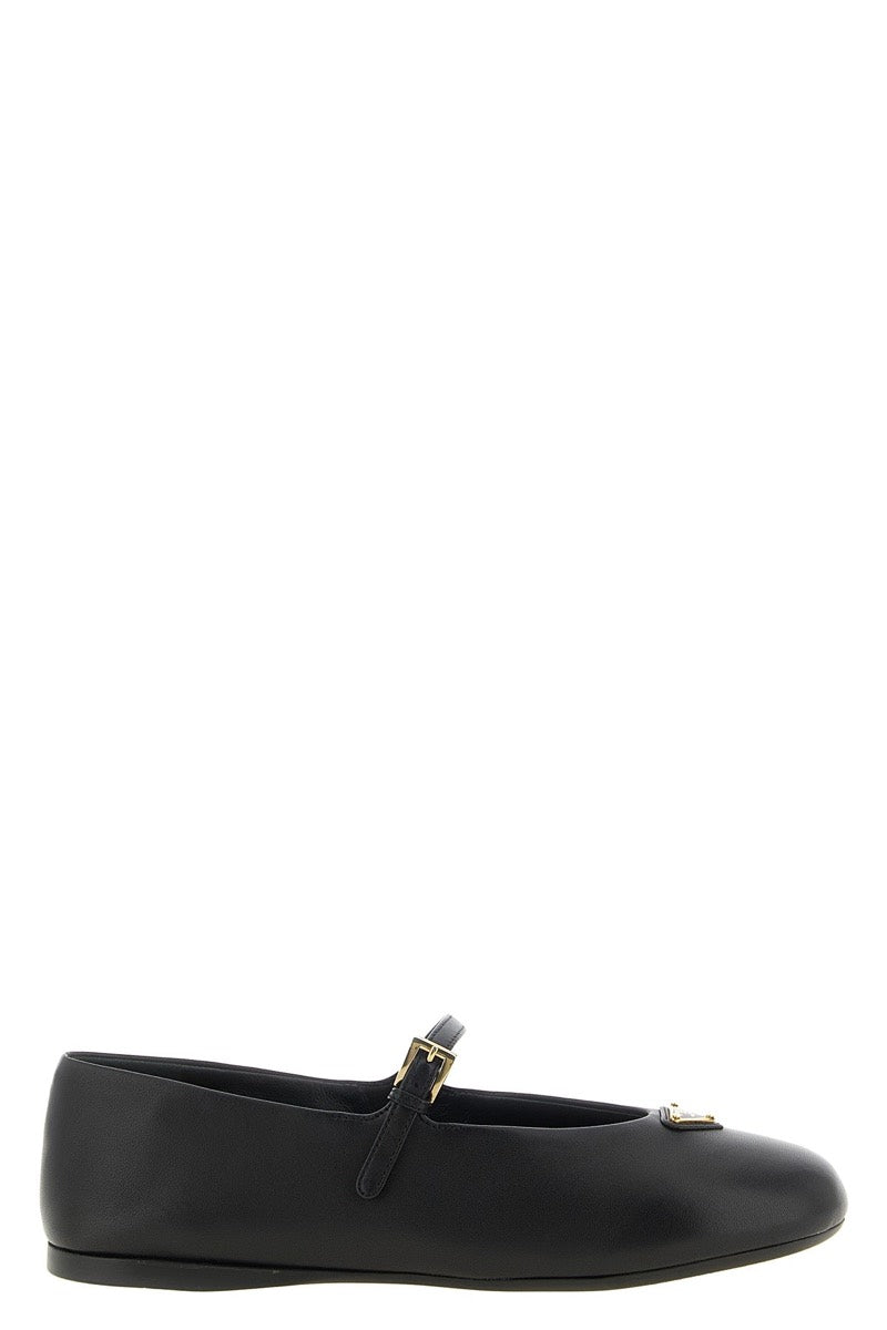 Prada Women's Nappa Leather Ballet Flats in Black
