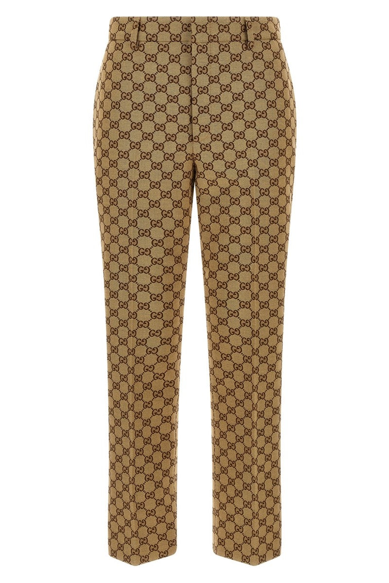 Gucci Women's GG Canvas Trousers in Beige