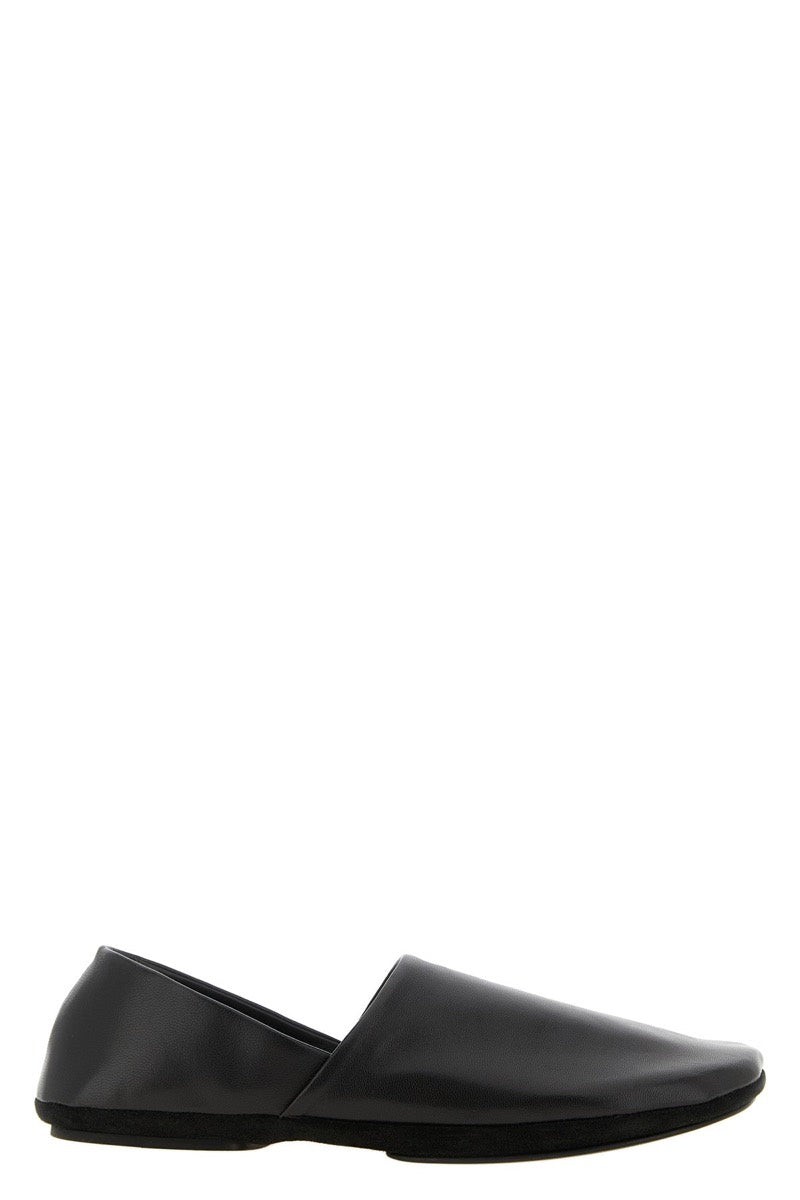 Lemaire Men's Nappa Leather Slipper Loafers in Black