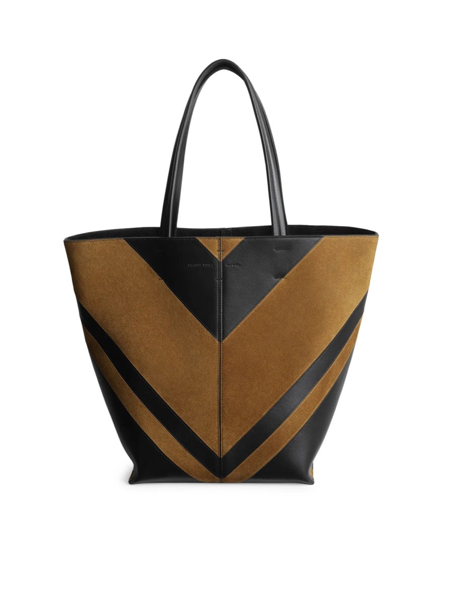 Phoebe Philo Women's Leather Pot Cabas Bag in Black/Toffee