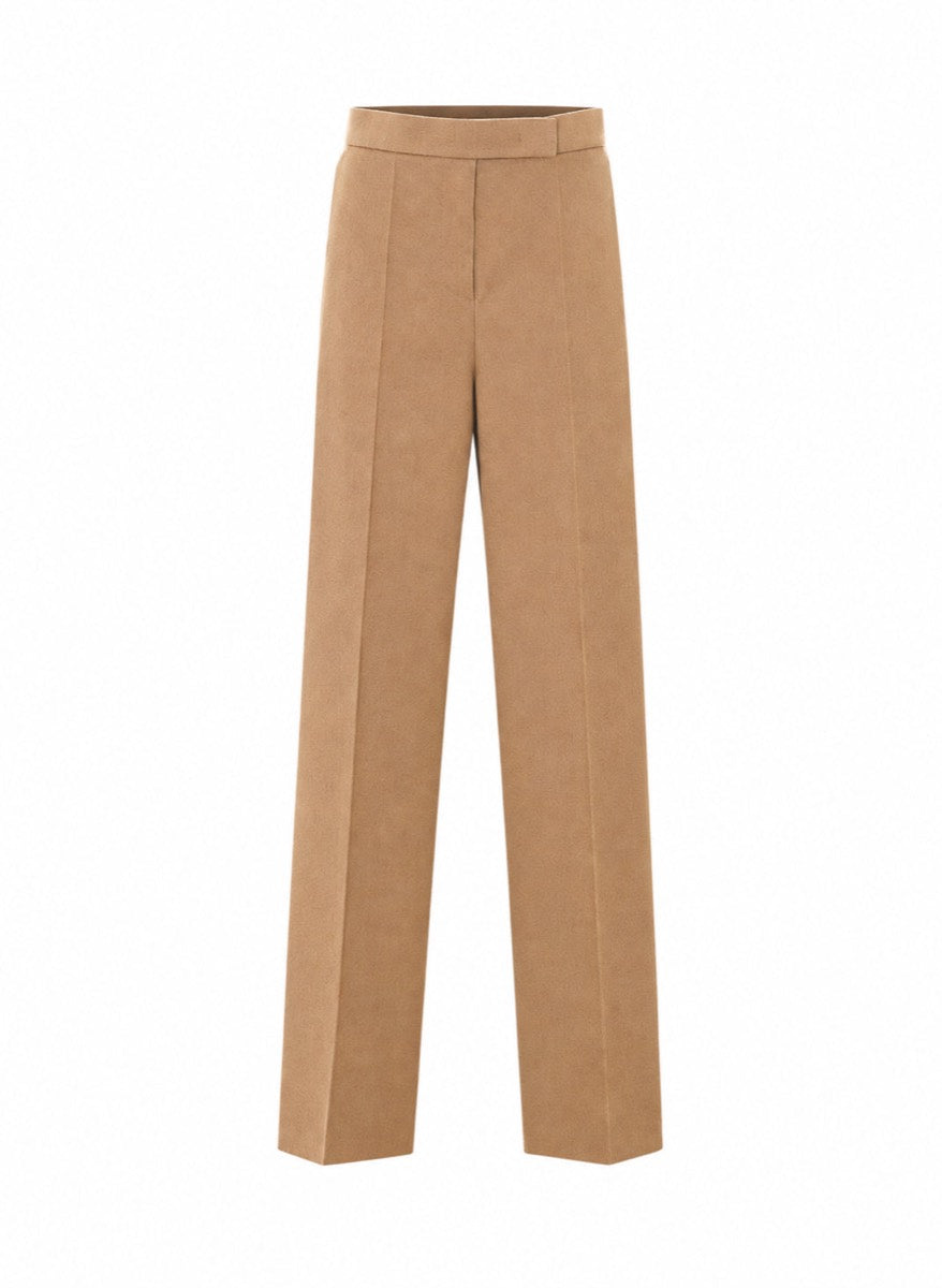 Max Mara Women's Camel Hair Wide-Leg Pants in Beige