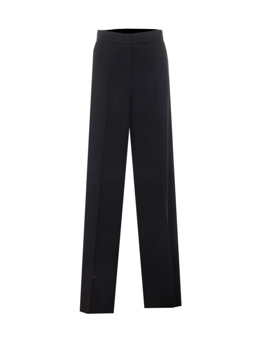 Max Mara Women's Camel Hair Wide-Leg Pants in Black