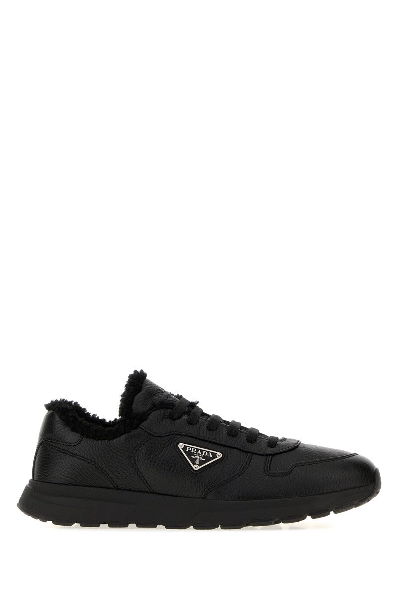 Prada Men's Leather Prax 2.0 Sneakers in Black