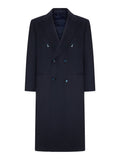 Kiton Men's Cashmere Double-Breasted Coat in Blue