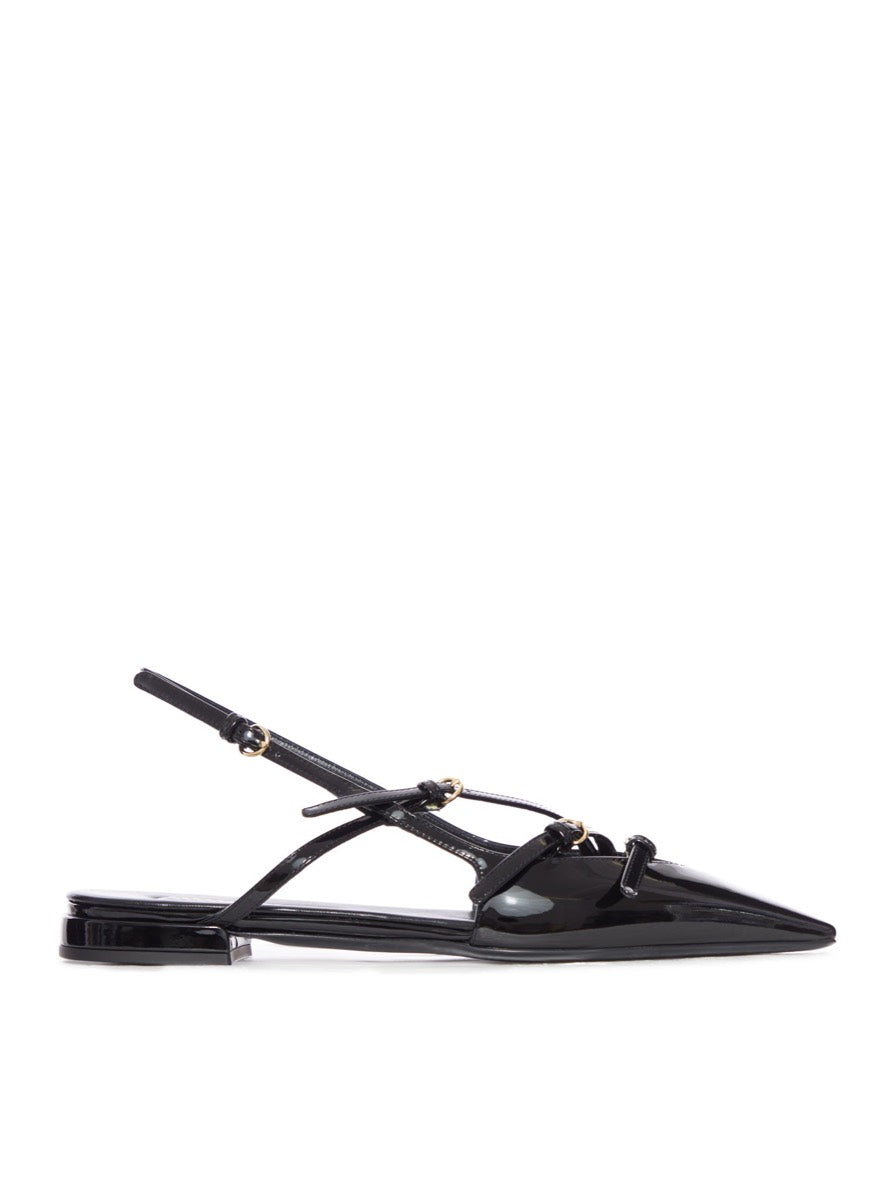 Miu Miu Women's Leather Slingback Ballerinas with Buckles