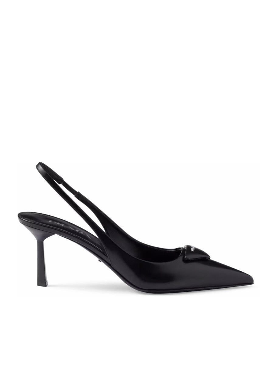 Prada Women's Brushed Leather Slingback Pumps