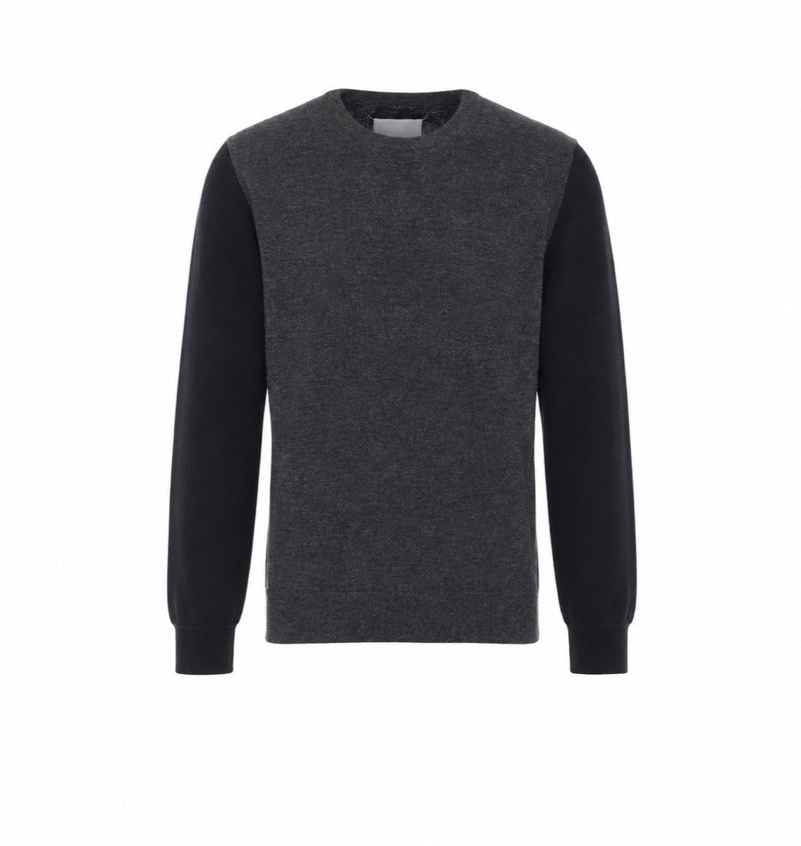 Maison Margiela Men's Wool Bicolor Sweater in Grey