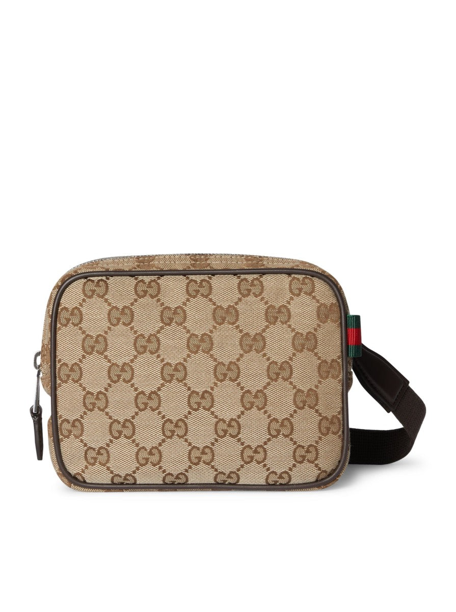 Gucci Men's Canvas Mini GG Bag in Beige