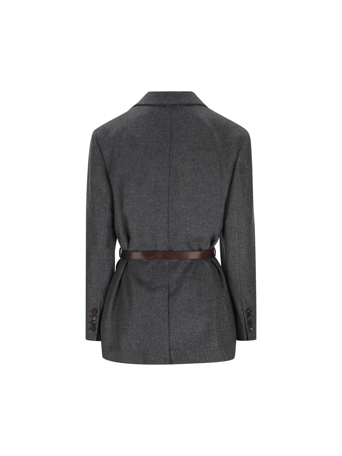 Brunello Cucinelli Women's Wool Blazer in Dark Grey - view 2