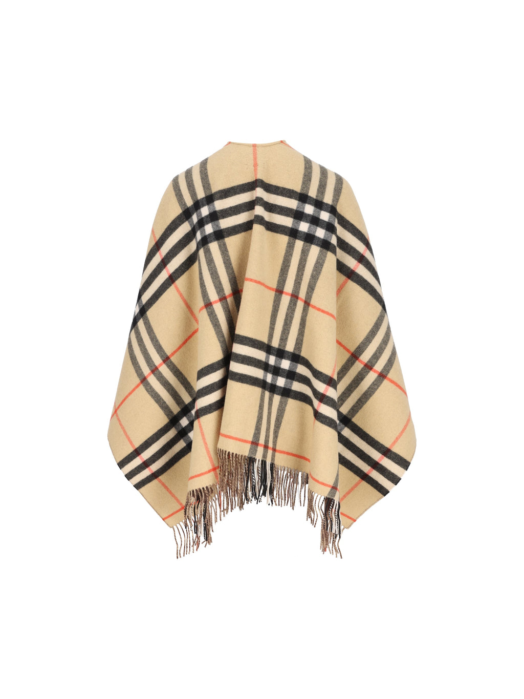 Burberry Women's Wool Check Cape in Beige and Brown - view 2