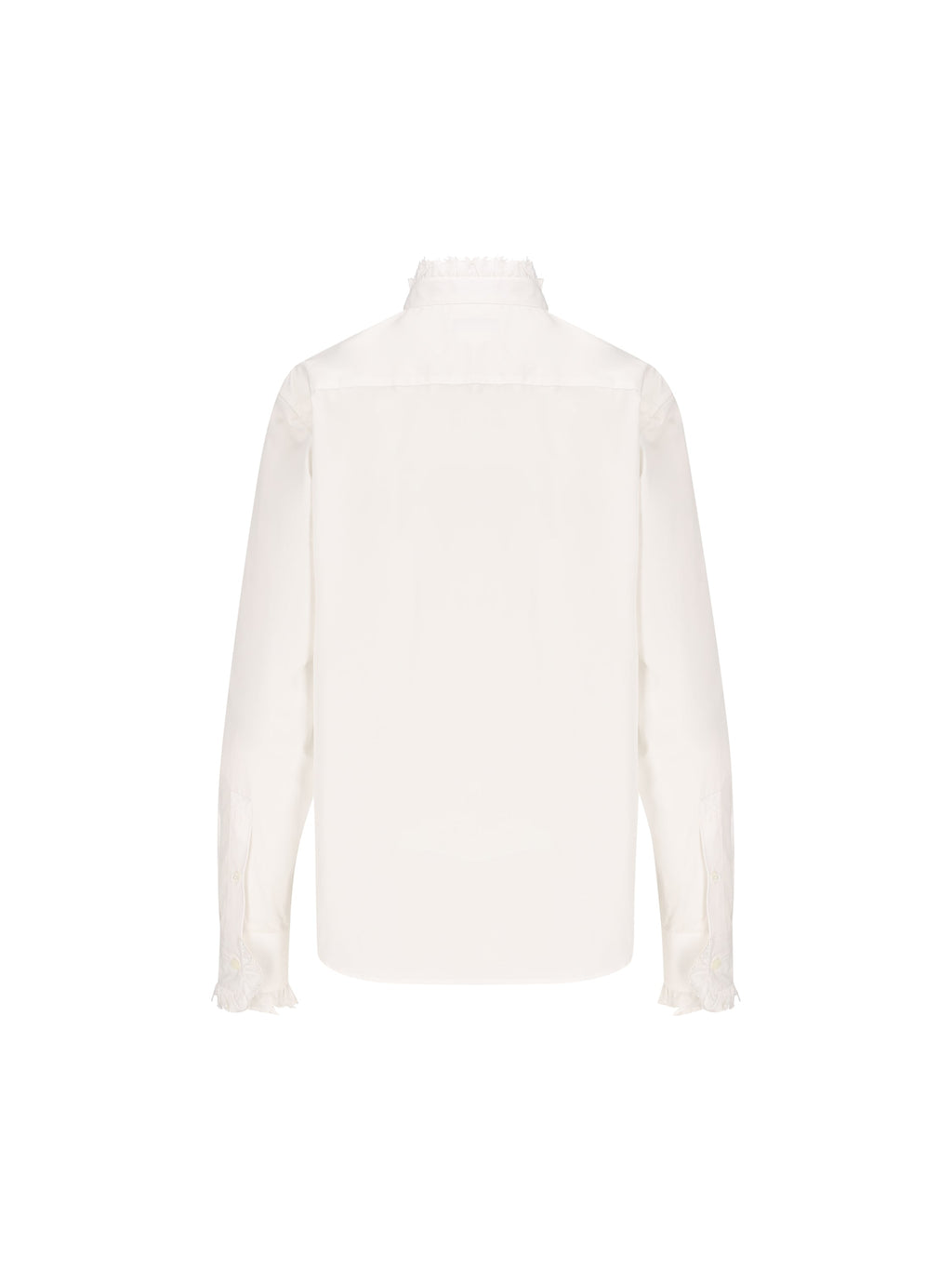 Burberry Women's Ruffled Cotton Shirt in White - view 2