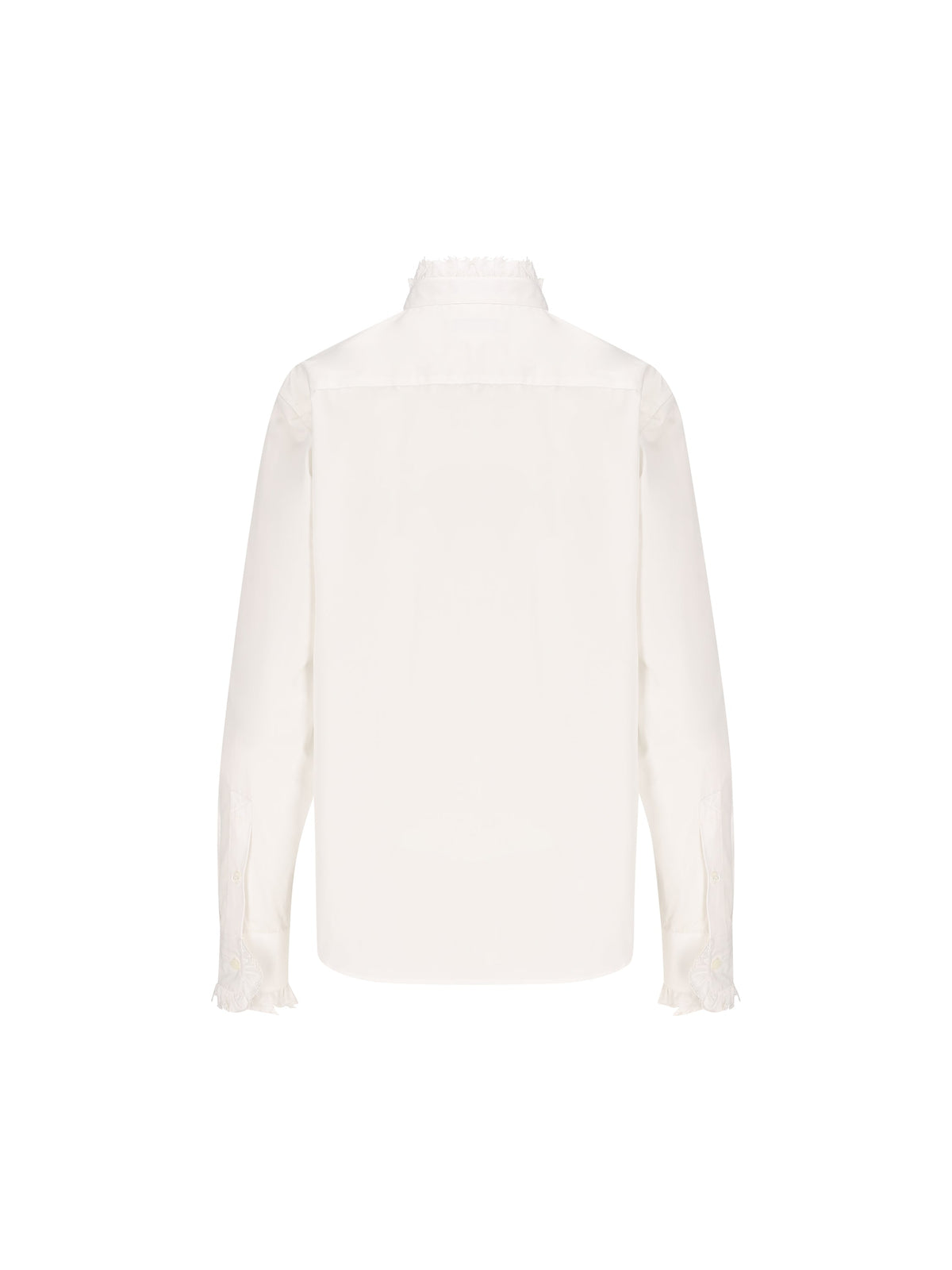 Burberry Women's Ruffled Cotton Shirt in White - view 2