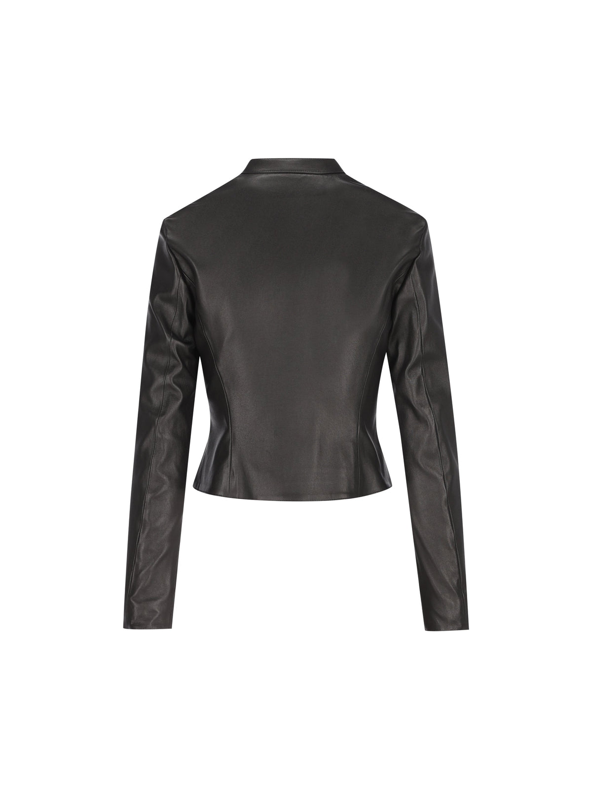 Gucci Women's Cropped Leather Jacket in Black - view 2