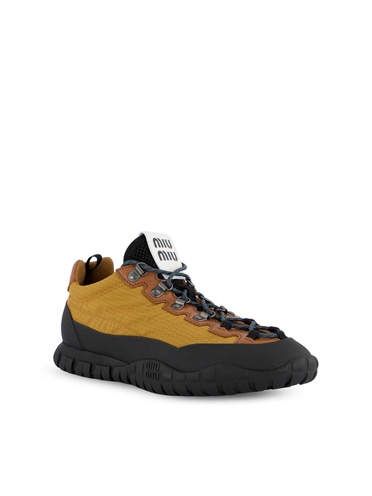Miu Miu Women's Mesh Trekking Sneakers in Mustard - view 2