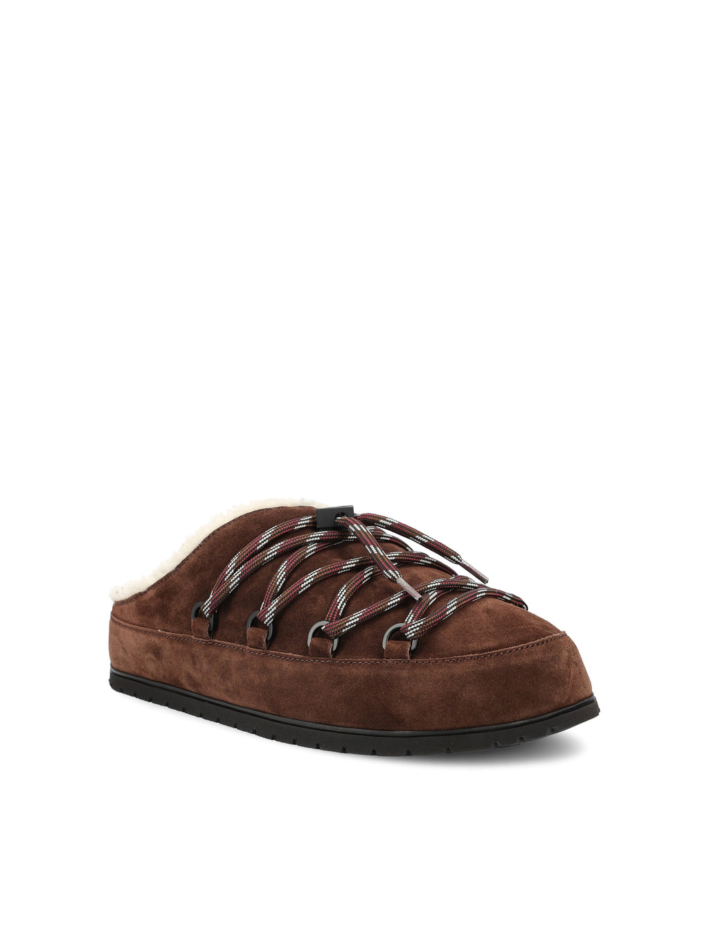 Prada Women's Suede Shearling Mules in Brown - view 2