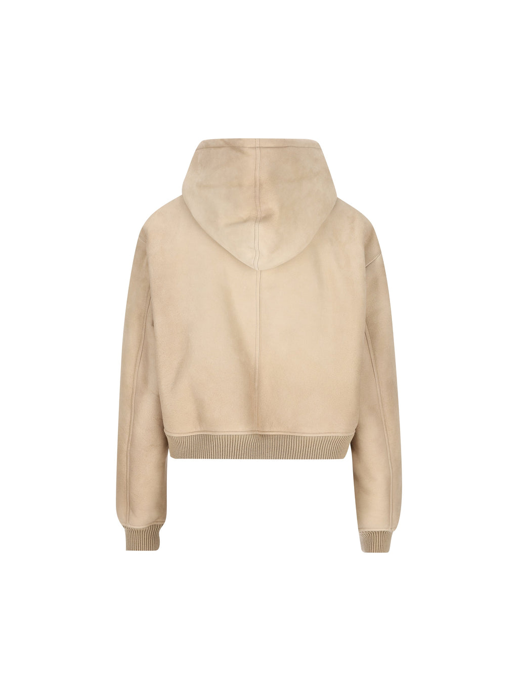 Prada Women's Shearling Hooded Jacket in Beige - view 2