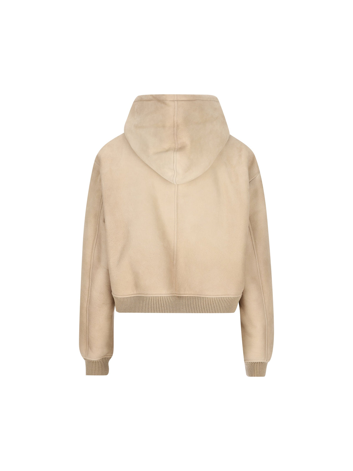 Prada Women's Shearling Hooded Jacket in Beige - view 2