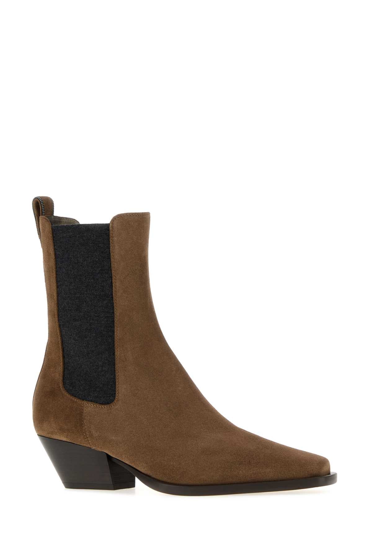 Brunello Cucinelli Women's Suede Ankle Boots in Brown - image 2