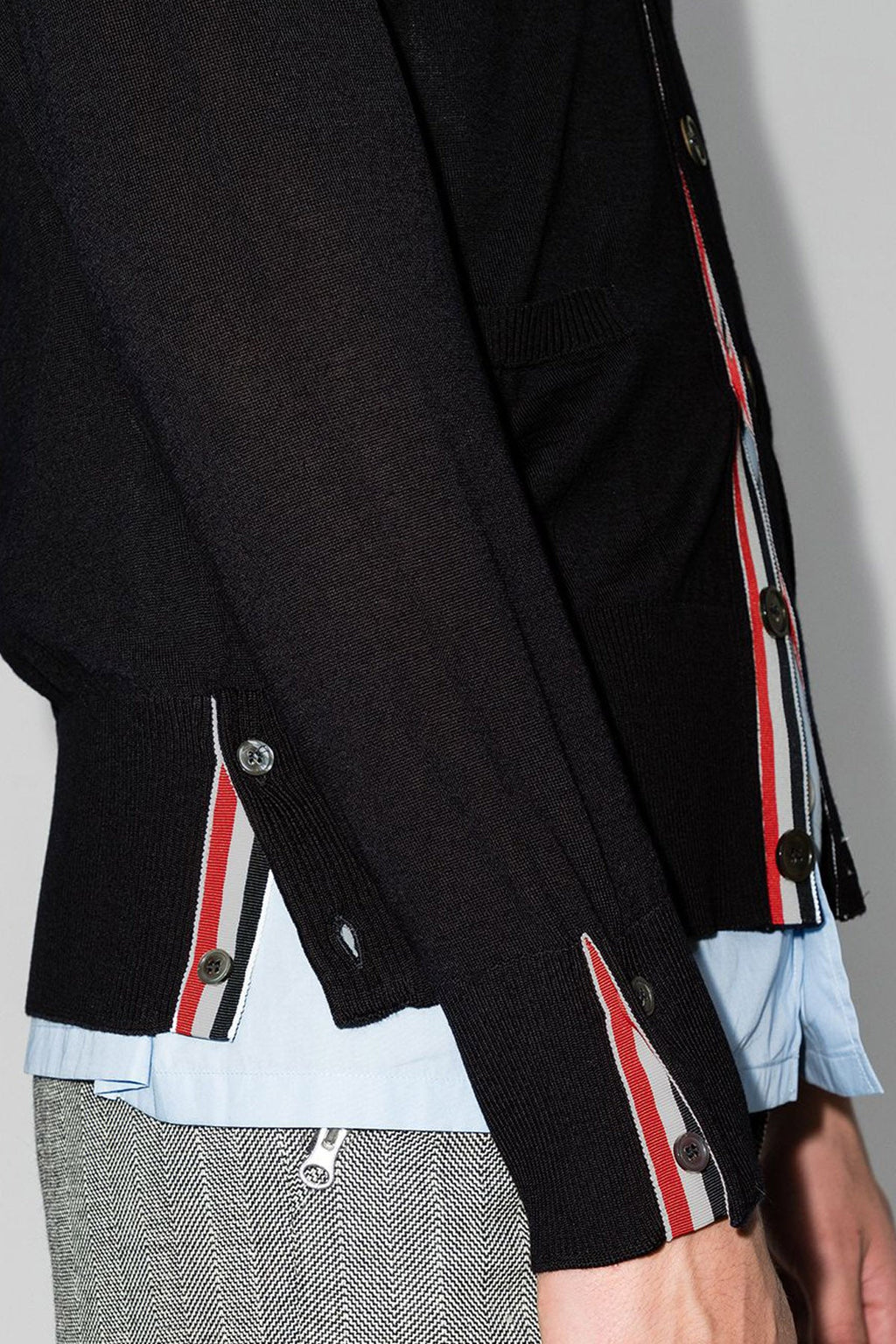 Thom Browne Men's V-Neck Cardigan With 4-Bar Intarsia - image 2
