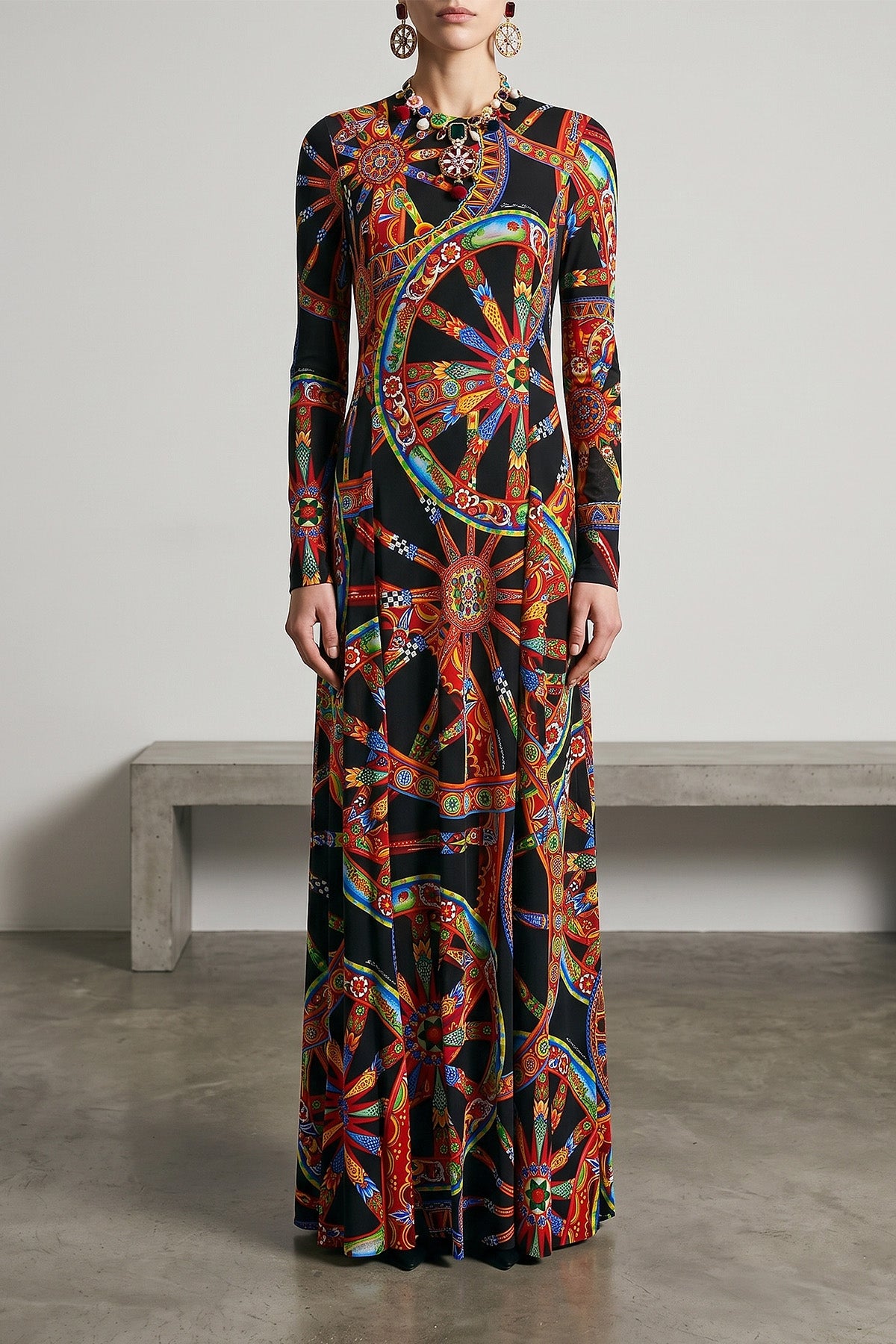 Dolce and Gabbana Women's Carretto Print Maxi Dress - image 2