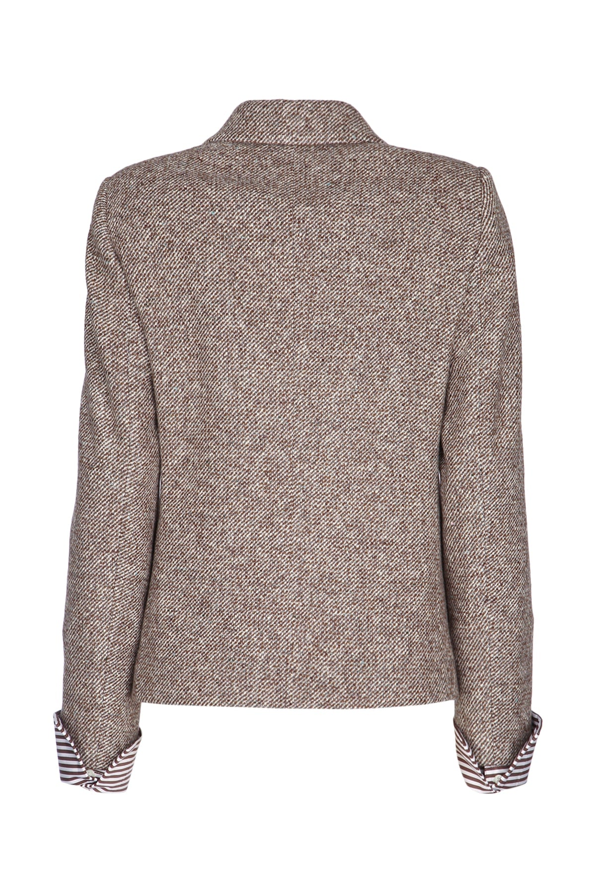 Brunello Cucinelli Women's Herringbone Blazer in Brown - image 2