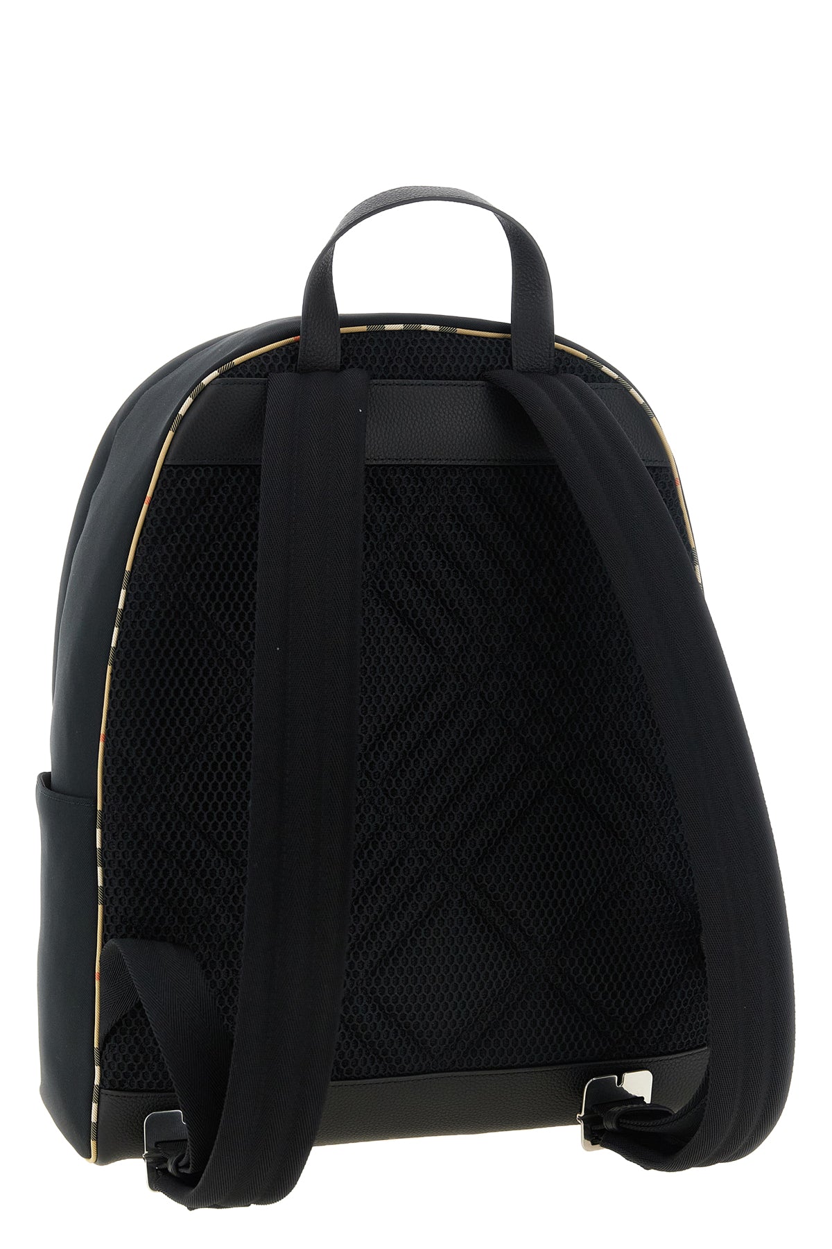Burberry Men's Check Trim Backpack in Black - image 2