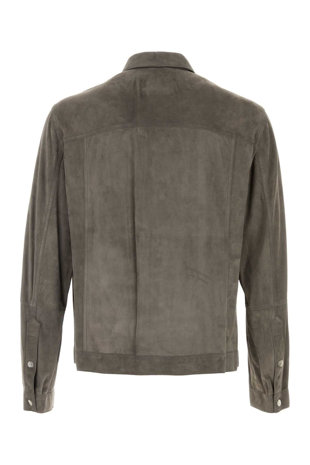 Brunello Cucinelli Men's Leather Overshirt in Grey - image 2