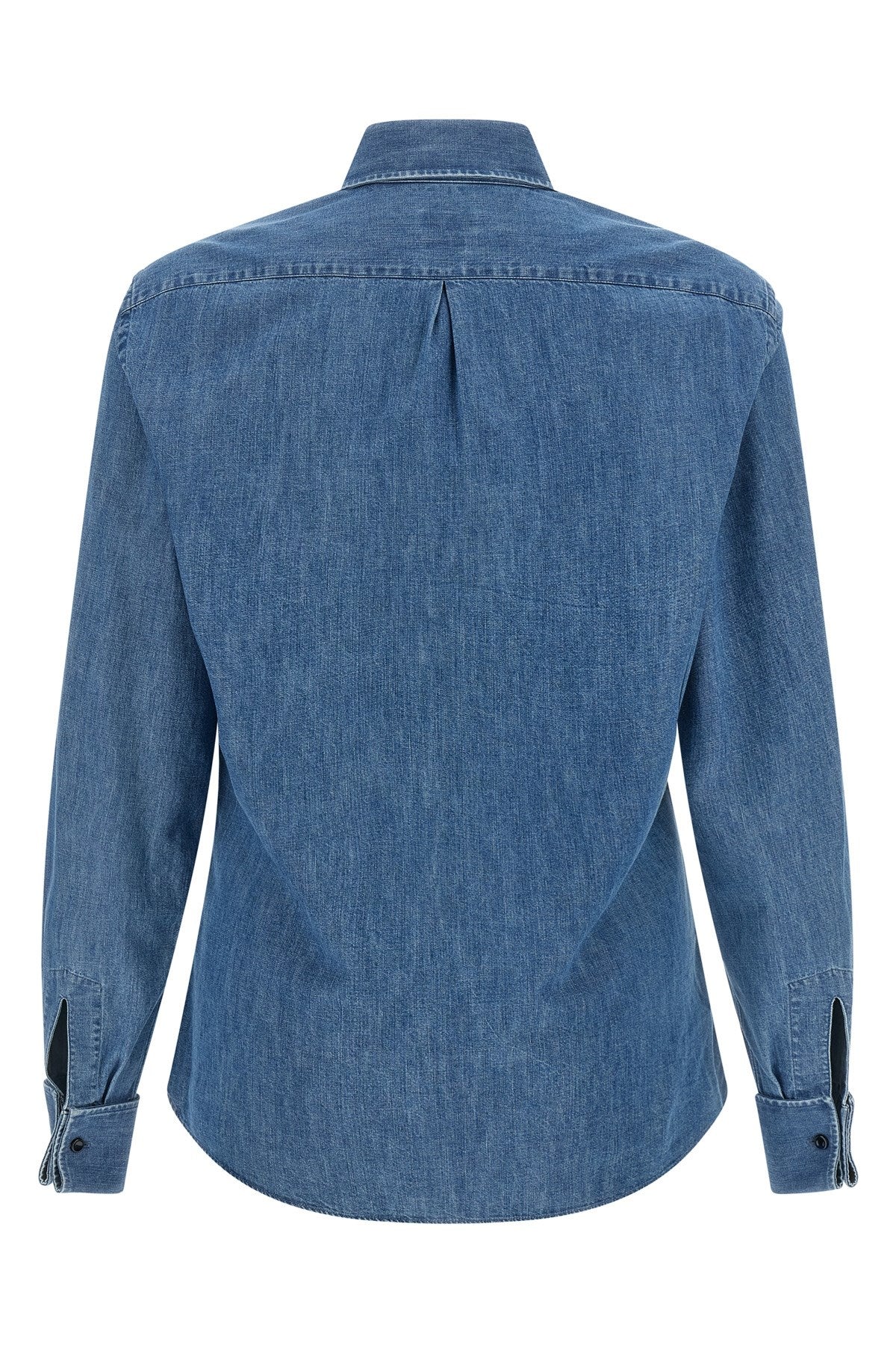 Brunello Cucinelli Men's Denim Shirt in Blue - view 2