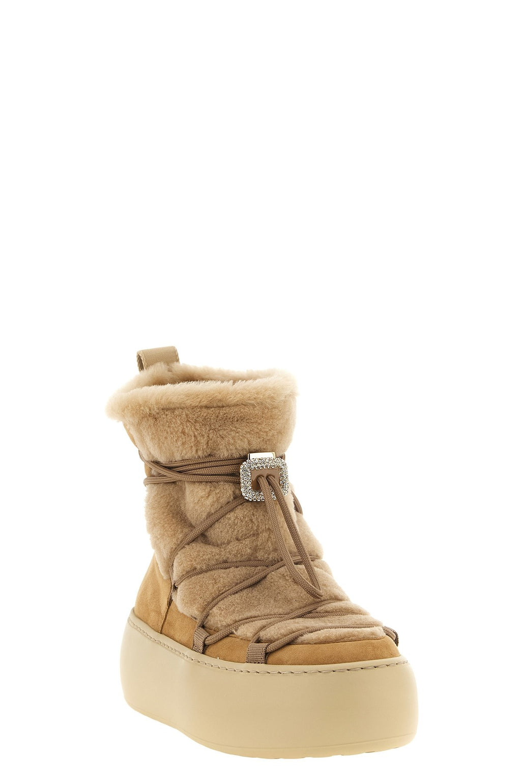 Roger Vivier Women's Viv Up Ankle Boots in Beige Leather - view 2