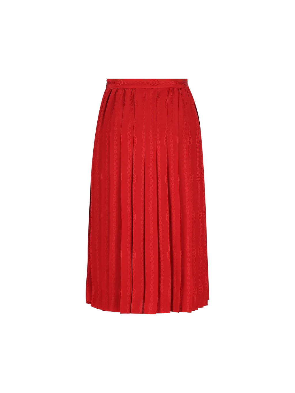 Gucci Women's Silk Jacquard Midi Skirt in Red - view 2
